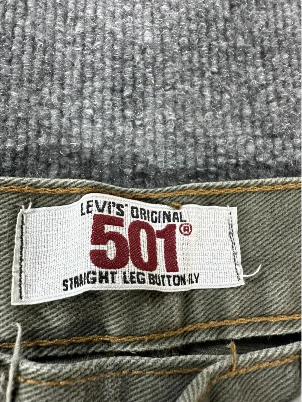 Levis 501 Jeans Mens Straight Leg Classic Fit Button Fly Green (32x30)